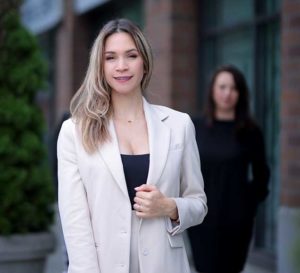 Dr. Niloofar Bahar outside Dawson Dental Centre